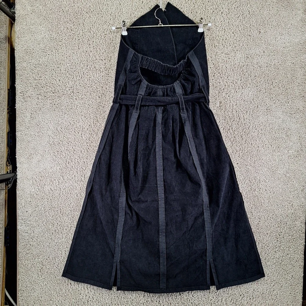Making the Cut Dress Womens Medium Black Double Breasted Modern Boho